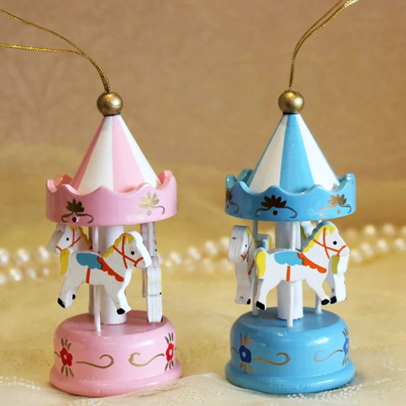Мини-украшения деревянная подвеска в виде лошади Розовый Синий Рождественский