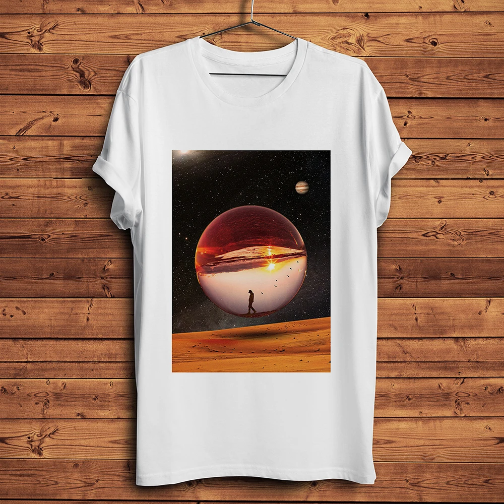 Футболка мужская летняя с изображением Вселенной и жизни из перспективы на