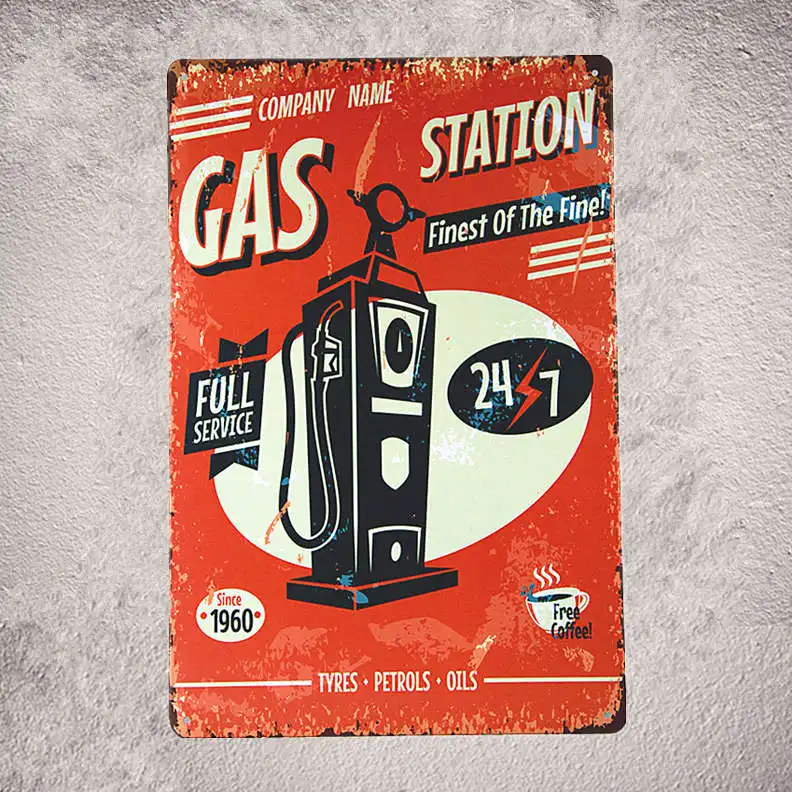 Гаражный автомобиль полный сервис АЗС деревенская настенная доска гаражный бар