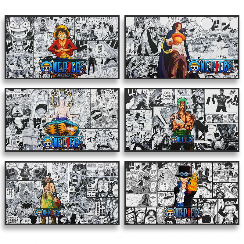 Японское аниме One Piece Canvas Живопись персонажи Луффи постер настенная печать