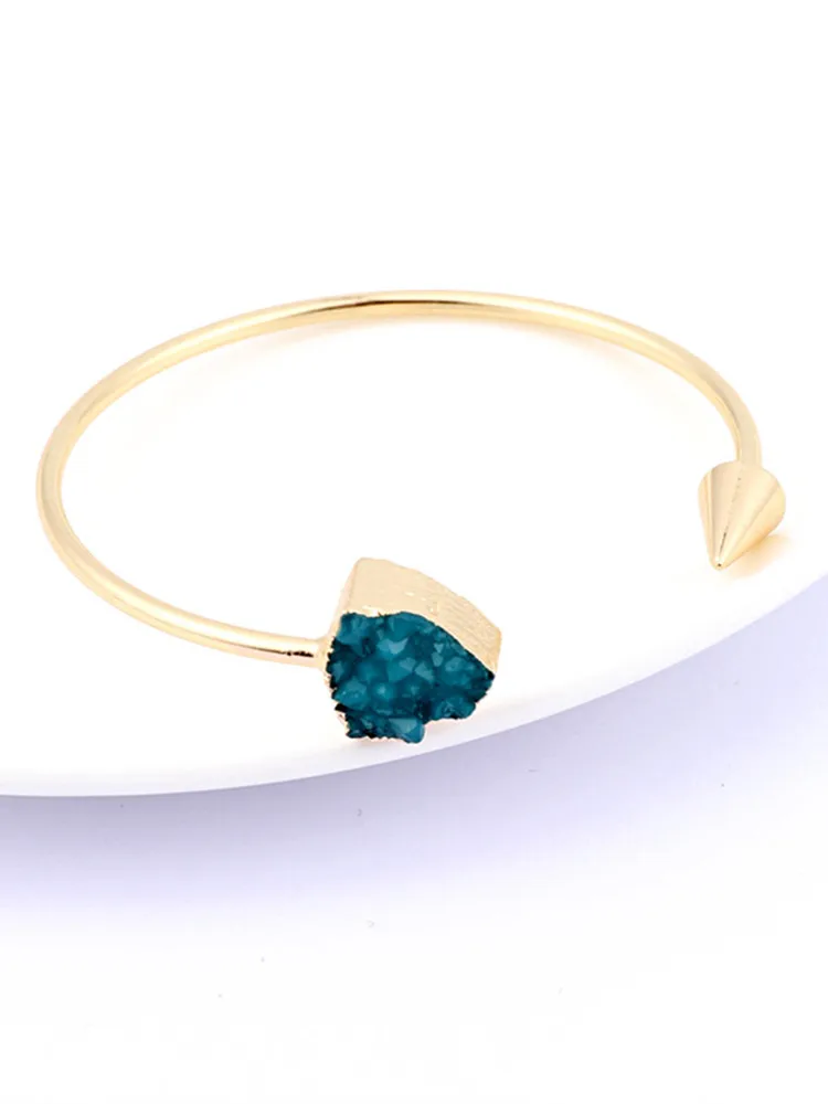 Bijoux Boho золотого цвета Винтажные Ювелирные изделия из смолы Druzy Асимметричная ручная манжета Регулируемый браслет Femme для женщин браслеты Bileklik Bts
