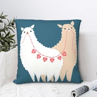 alpaca sweethearts square pillowcase cushion cover creative home decorative polyester pillow case for sofa nordic 4545cm