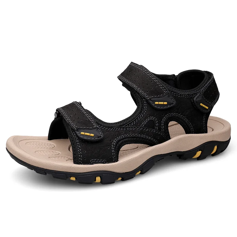 Мужские сандалии из натуральной кожи 2020 летние мужские дышащие ботинки