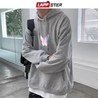 Толстовка LAPPSTER Мужская со светоотражающими вставками, пуловер с капюшоном, стиль Харадзюку, хип-хоп, большие размеры 5XL, 2021