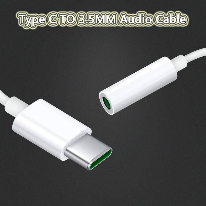 Оригинальный адаптер для наушников с разъемом USB Type-C на 3,5 мм, аудиокабель Aux для OPPO Ace2 R17 Oneplus 8 7 6T 7T Pro, кабель-преобразователь для музыки USB-c