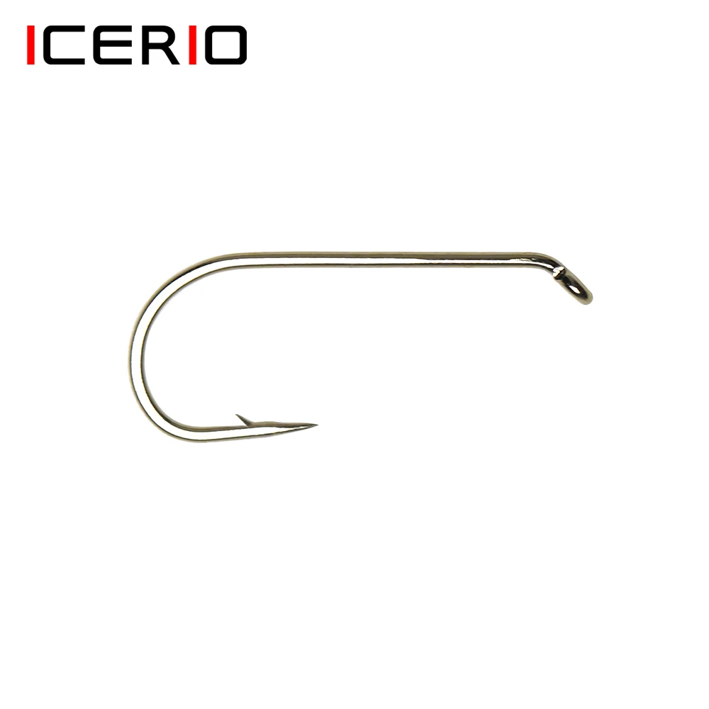 ICERIO – hameçon de pêche à la truite, 100 pièces, nymphe sèche et humide, 1x longue tige ronde et incurvée