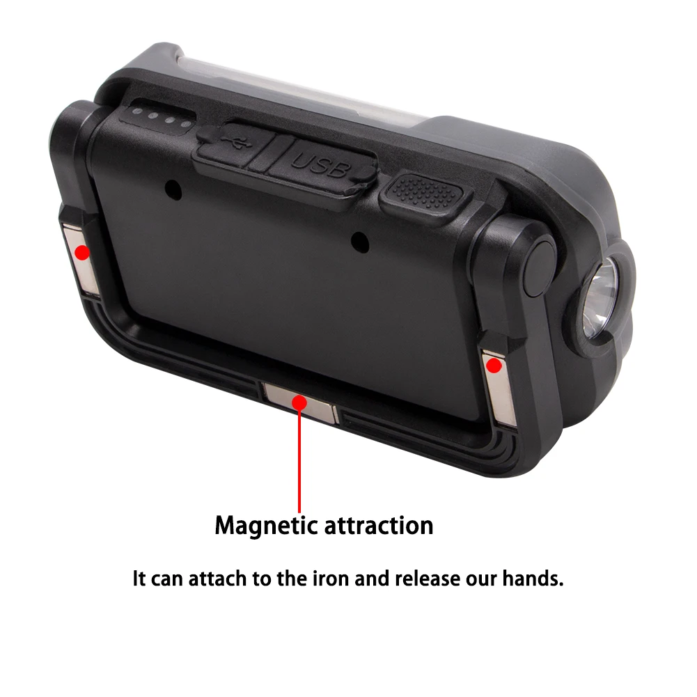 White Red LED Portable Lantern COB Magnetic Working Light USB Rechargeable Flashlight Torch Mobile Power Bank Camping Tent Lamp | Освещение