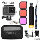 Vamson для GoPro Hero 8, черный, аксессуары для GoPro, водонепроницаемый чехол, Сетчатая Сумка для переноски, фильтр для GoPro 8, Экшн-камера VS30