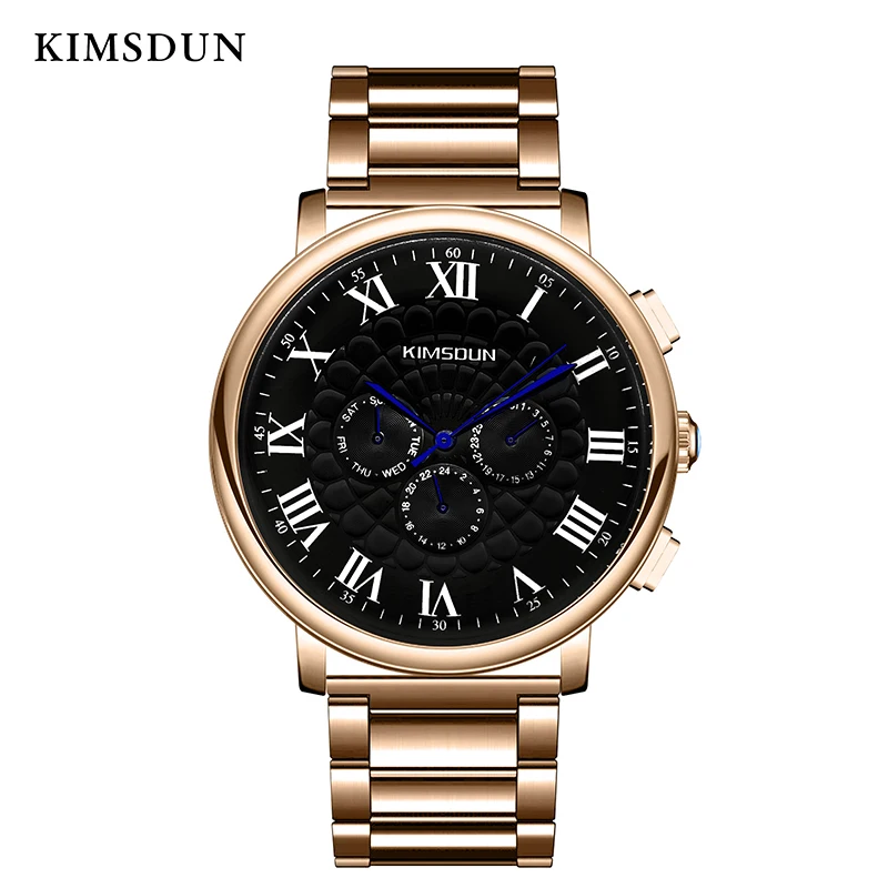 KIMSDUN Мужские часы с тремя глазами модные автоматические механические мужские
