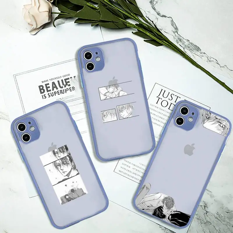 

Sekai-ichi Hatsukoi Phone Case for iPhone 13 12 XS 11 pro max mini se2020 7 8 plus X XR color gray matte transparent coque
