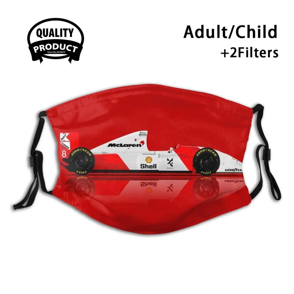 

Mclaren Mp4/8 Diy Adult Kids Face Mask Senna Mp4 8 Motor Racing Auto Sport Grand Prix