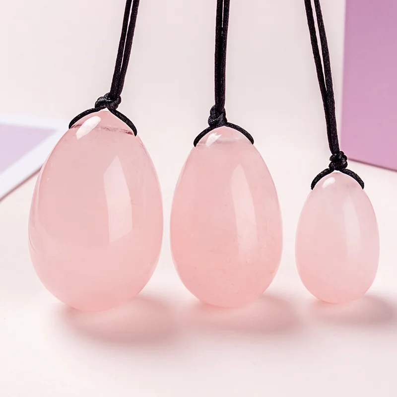 

100% Pure Natural Rose Quartz Egg Set Kegel Exerciser Balls Vginal Balls Muscle Jade Eggs Massager Ball Vaginal Tightening