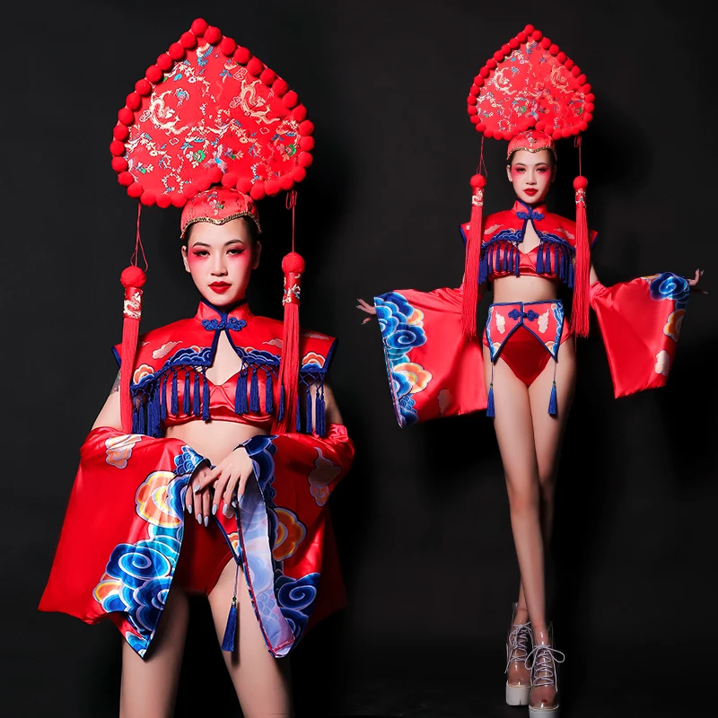 Женский костюм для подиума новогодний вечеринок ночных клубов выступлений