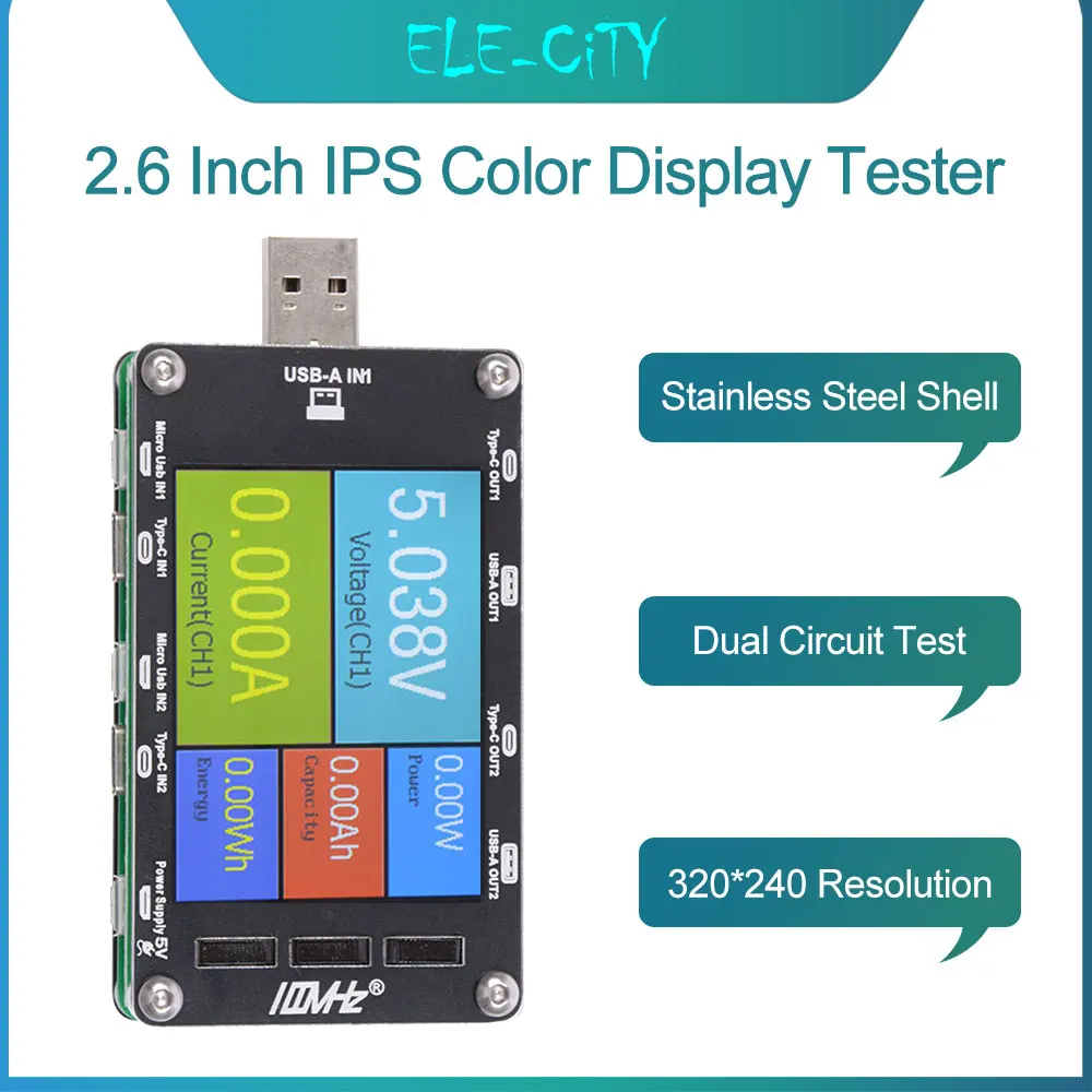 Новинка 100 МГц T50N двойной USB Напряжение Ток цветной дисплей тестер er с тестовым
