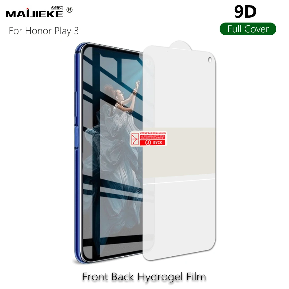 Передняя и задняя Гидрогелевая пленка 9D для Huawei Honor 20 pro lite 20s 20i Play 3 V20 Magic 2 8X 8C 9 Lite 9X