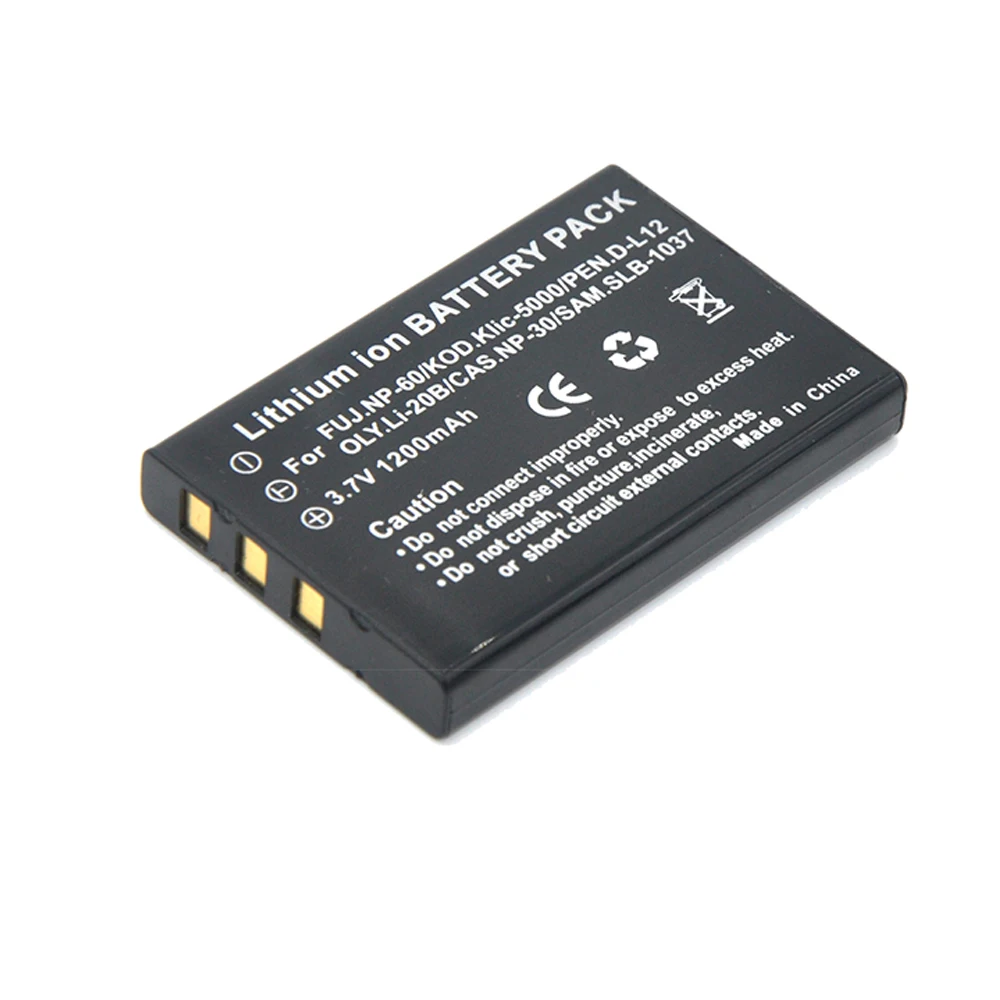 3 шт. 1200 мАч NP-60 NP 60 NP60 батарея + ЖК-зарядное устройство USB для Samsung SLB-1037 Fujifilm Kodak KLIC-5000