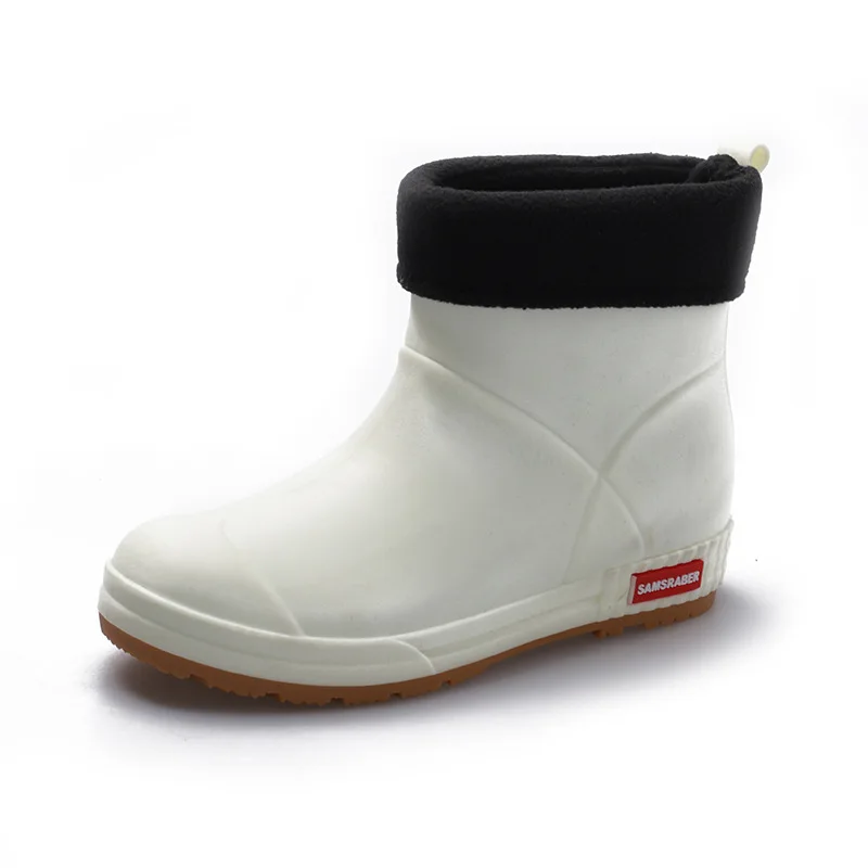 

Rainboots Men Fashion Thicken Warm Winter Men Boots Casual Rubber Rain Boots Motorcycle PVC Waterproof Slip Water Rain Shoes
