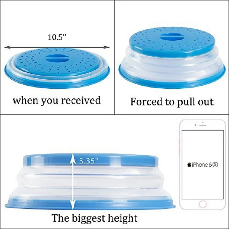 

Plastic Microwave Furnace Folding Cover for Kitchenware