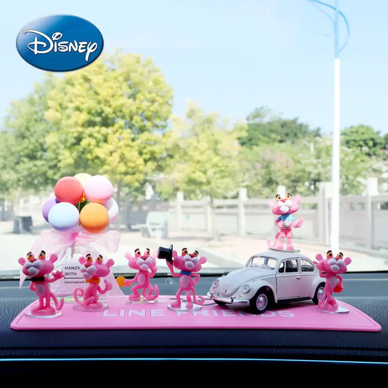 

Украшения для автомобиля Disney, милая розовая пантера, движущаяся голова, мультяшное украшение, персонализированные Креативные украшения дл...