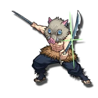 rulemylife demon slayer pig head man inosuke hashibira with swords automobile car accessories13x13cm