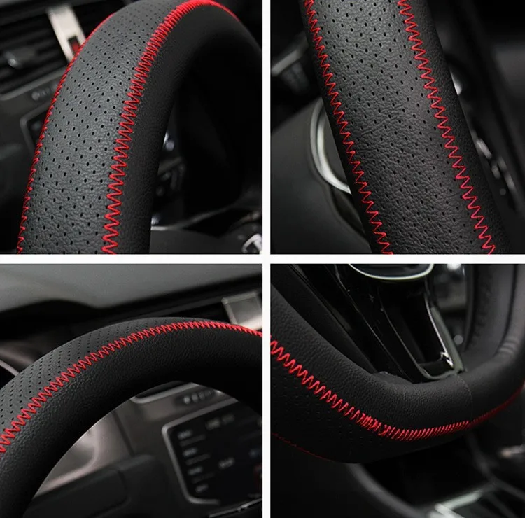 D кольцо из натуральной кожи чехол на руль для автомобиля аксессуары VW Golf 6 Golf 7 GTi Mk7 Polo D форма чехлы на руль