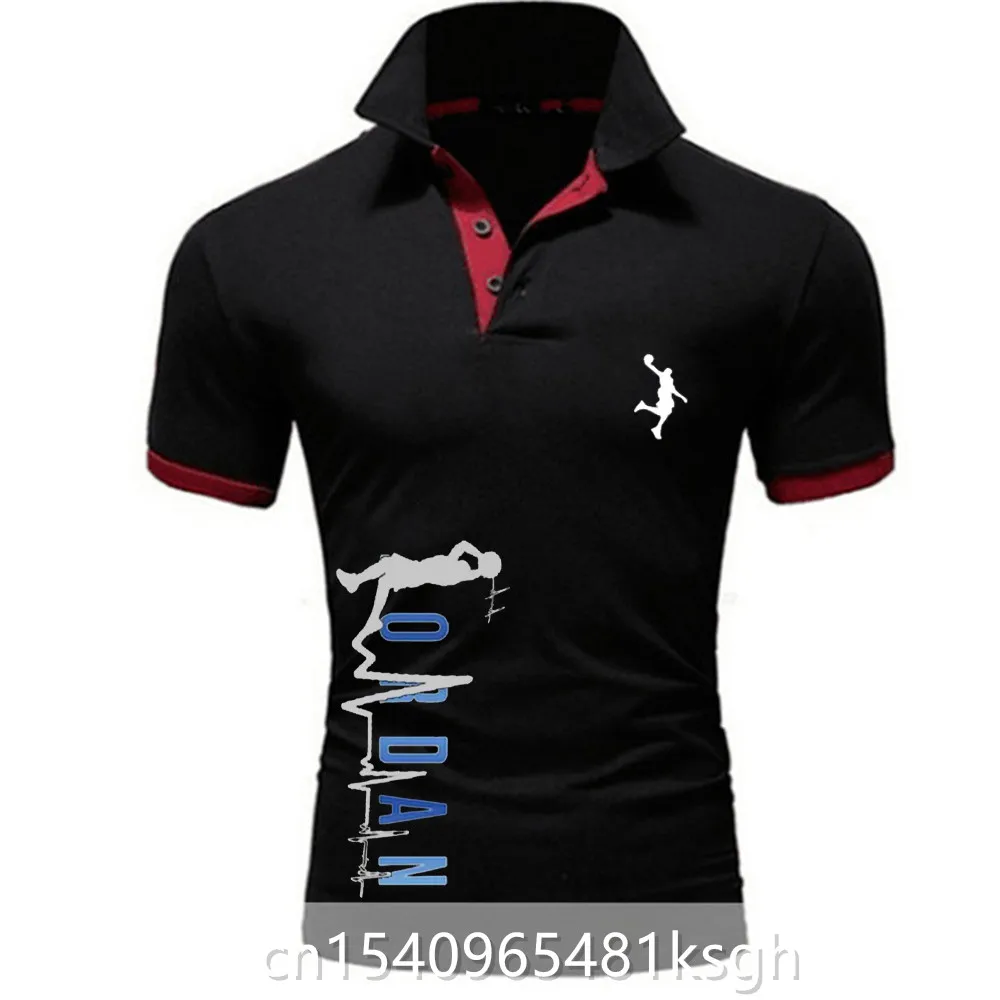 

2021 Summer Casual Polo Shirt Men's Print Short Sleeve Lapel Slim Fit Men's Color Polo Shirt Plus Size
