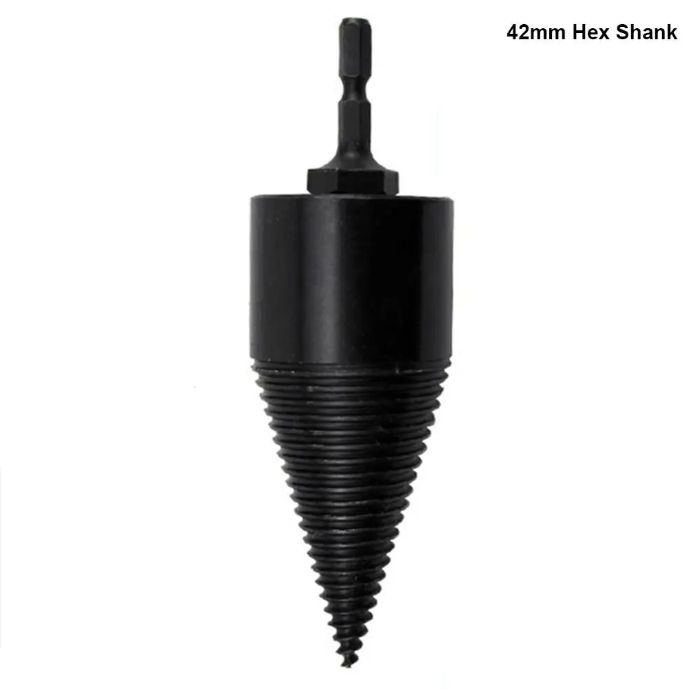 42mm Hex Shank Высокая скорость Твист Дерево сверло сепаратор спиральный конус сплит отверстие проводник деревообрабатывающий инструмент XB 66 - Цвет: 42mm Hex Shank