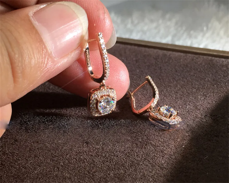 Женские свадебные серьги подвески choucong вечерние из серебра 925 пробы с фианитом