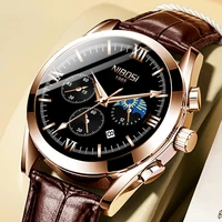 nibosi 2021 casual men sport watch luxury top band business leather strap quartz wacthes wrist watches fashion relogio masculino
