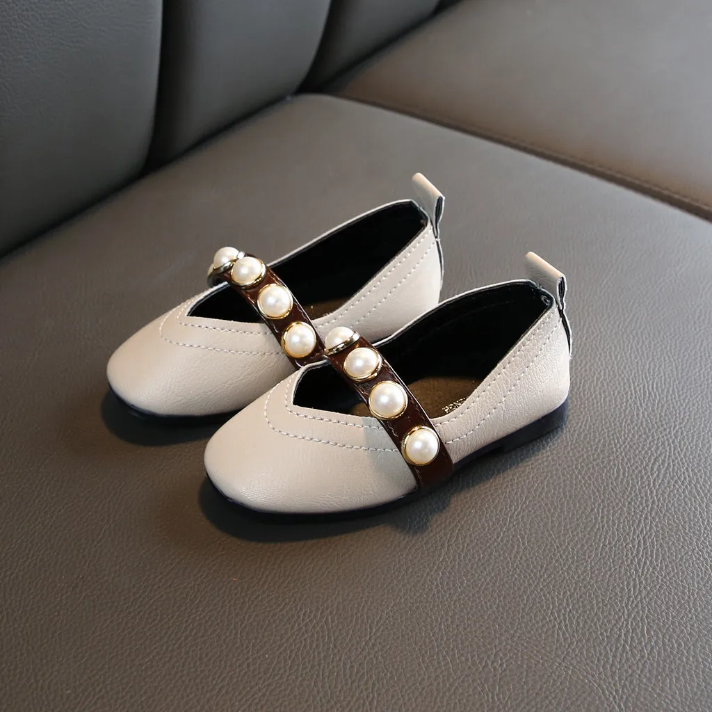 Сандалии с жемчугом для девочек Вечерние открытые туфли танцев детей Летние