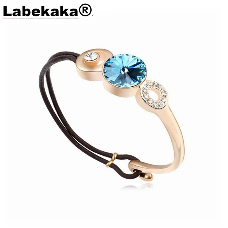 Женский кожаный браслет Labekaka с кристаллами Swarovski | Украшения и аксессуары