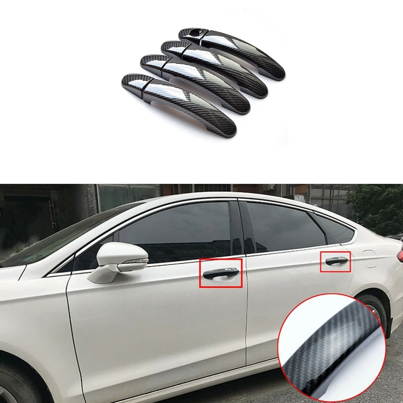 Car Carbon Fiber External Door Handle Cover Trim for Ford Focus Escape 2012-2018 Accessories | Автомобили и мотоциклы