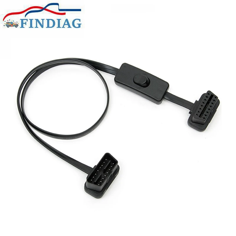 30 см/60 см 16Pin OBD2 удлинитель кабеля адаптера + тонкий как лапша OBDII гнездо Папа-мама