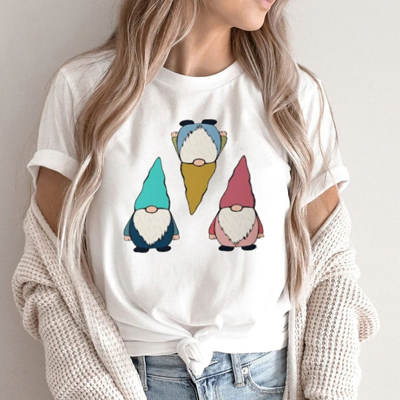 

Gnome Graphic T Shirts Aesthetic Christmas Day Women Fashion Tops 2022 Gnome Gothic Fashion Tops Tees Plus Size
