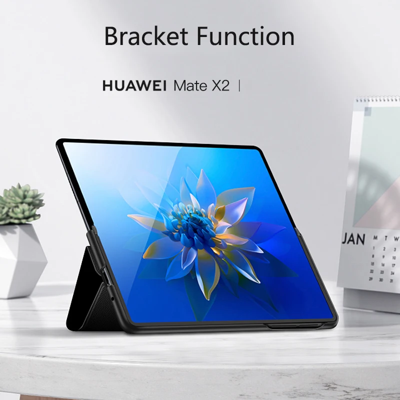 

Luxury Phone Case for Huawei Mate X2 5G Flip Phone Case with Stand Holder for MateX2 Protective Magnetic Split Fold Black Cases
