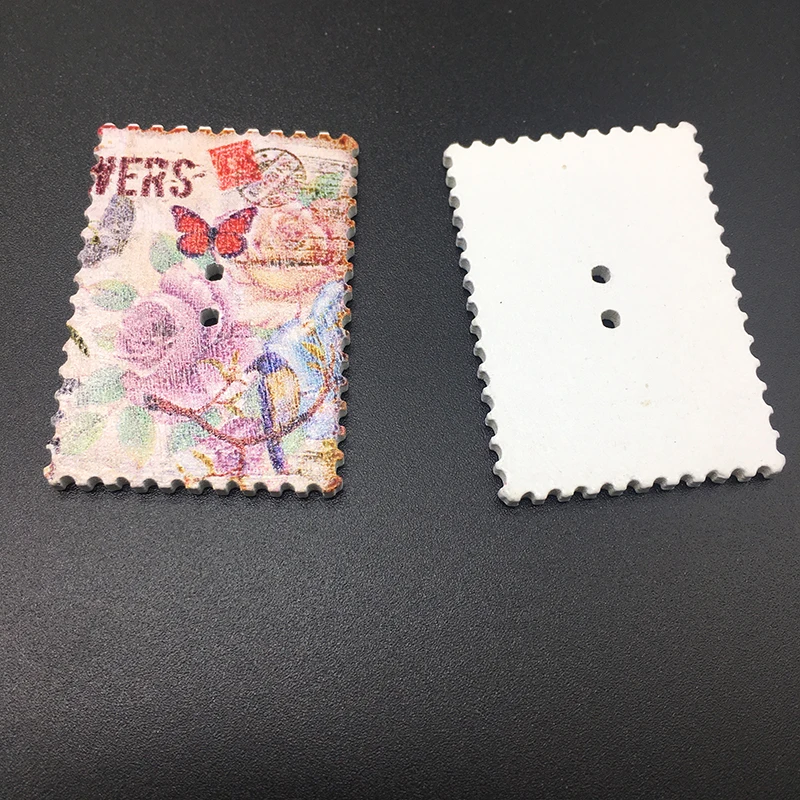 XINDONG прямоугольный штамп смешанный цветочный узор деревянные швейные кнопки для