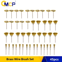 cmcp 45pcs brass wire brush set stainless steel wire wheel brushes set for dremel mini drill rotary tools polishing tools