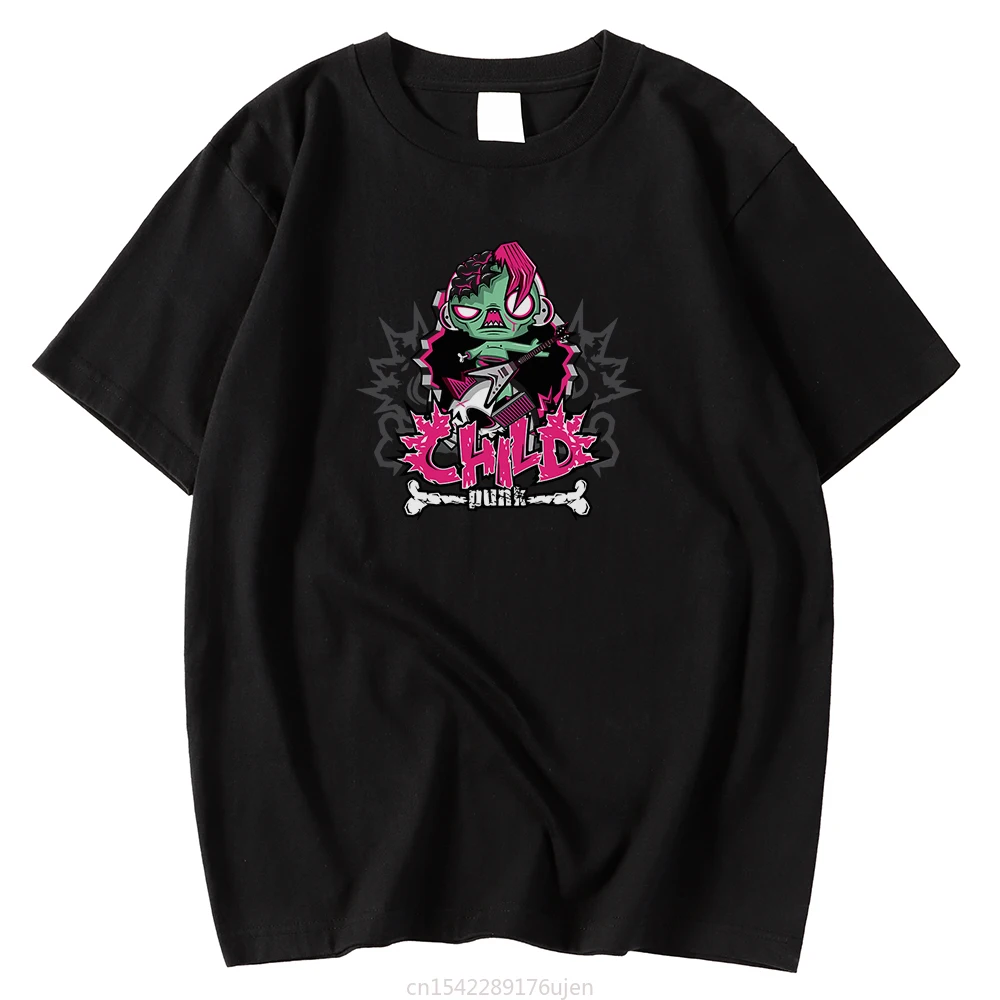 

Kohpweran Punk Zombie Child Cartoon Oversized Comfortable Summer Tee Shirts Crewneck Casual Printing Tops T-Shirt Graphic