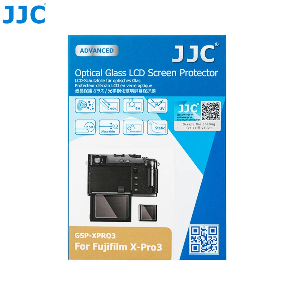 JJC Optical Glass LCD Screen Cover for FUJIFILM X-Pro3 XPro3 Digital Camera Display Ultra-thin Protective Film Guard 9H Hardness