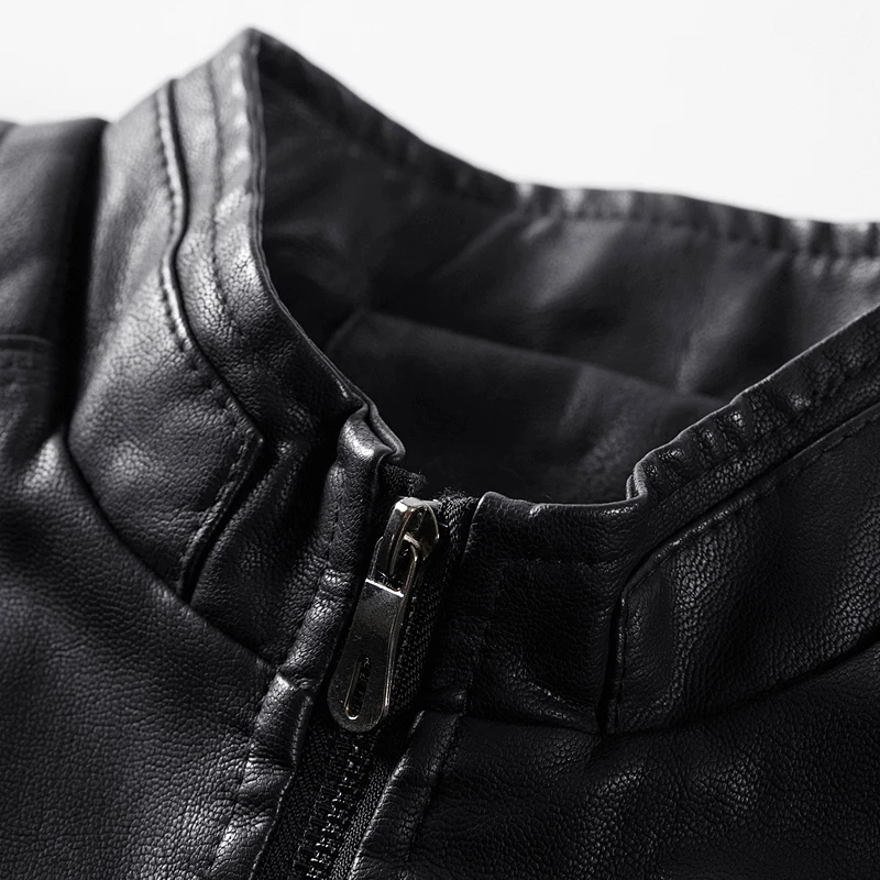 

2020 Autumn New Fashion Stand Collar Chaqueta Cuero Moto