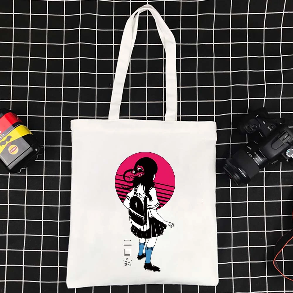 

Japan Series Reusable Collapsible Shopping Bag Canvas Polyester Shopper Bag Ladies Shoulder Bags Foldable Ecobag