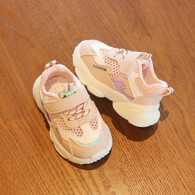 

2021 Summer Children's Sport Breathable Little Girl Sneakers Boys Mesh Stitching Non-slip Wear-resistant Kids Shoes CS107
