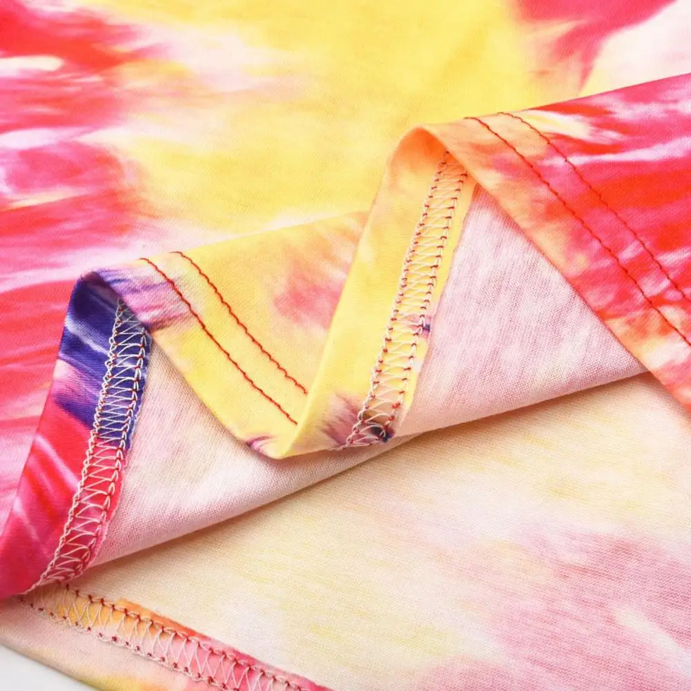 

2021 Ladies Tie-Dye Gradient Diagonal Stripe Printed V-Neck Sling Dress Casual Loose Off Shoulder Sleeveless Long Dress Femme