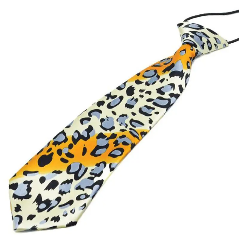 Pre-Tied Elastic Necktie Rainbow Stripes Leopard Apple Print Boys Kids Imitation Silk Ties Stage Performance Party Costume | Детская