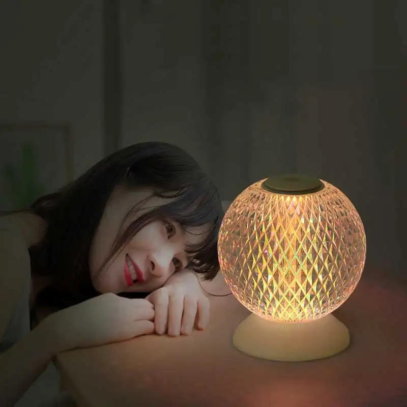 

USB Diamond Table Lamp Acrylic Decoration Light for Bar Bedroom Bedside Coffee Crystal LED Desk Lamps Gift Night Lights Lighting