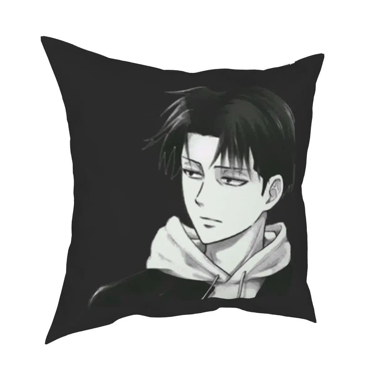 

Levi Best Anime Pillow Cases Attack on Titan Shingeki no Kyojin Cushion Cover Vintage Decor Pillowcase for Home 40*40cm