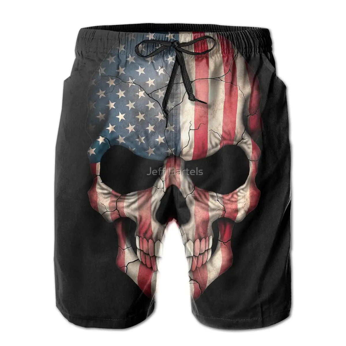 

American Flag Skull Men's Beach Shorts Novelty Graphic R333 Tshirt Eur Size