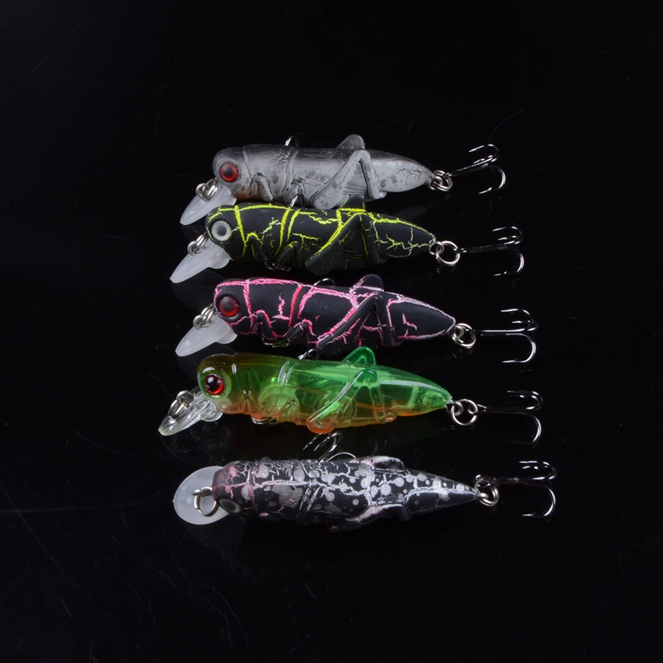 5 шт. насекомое Кузнечик наживки рыболовные блесны воблеры и крутящиеся приманки