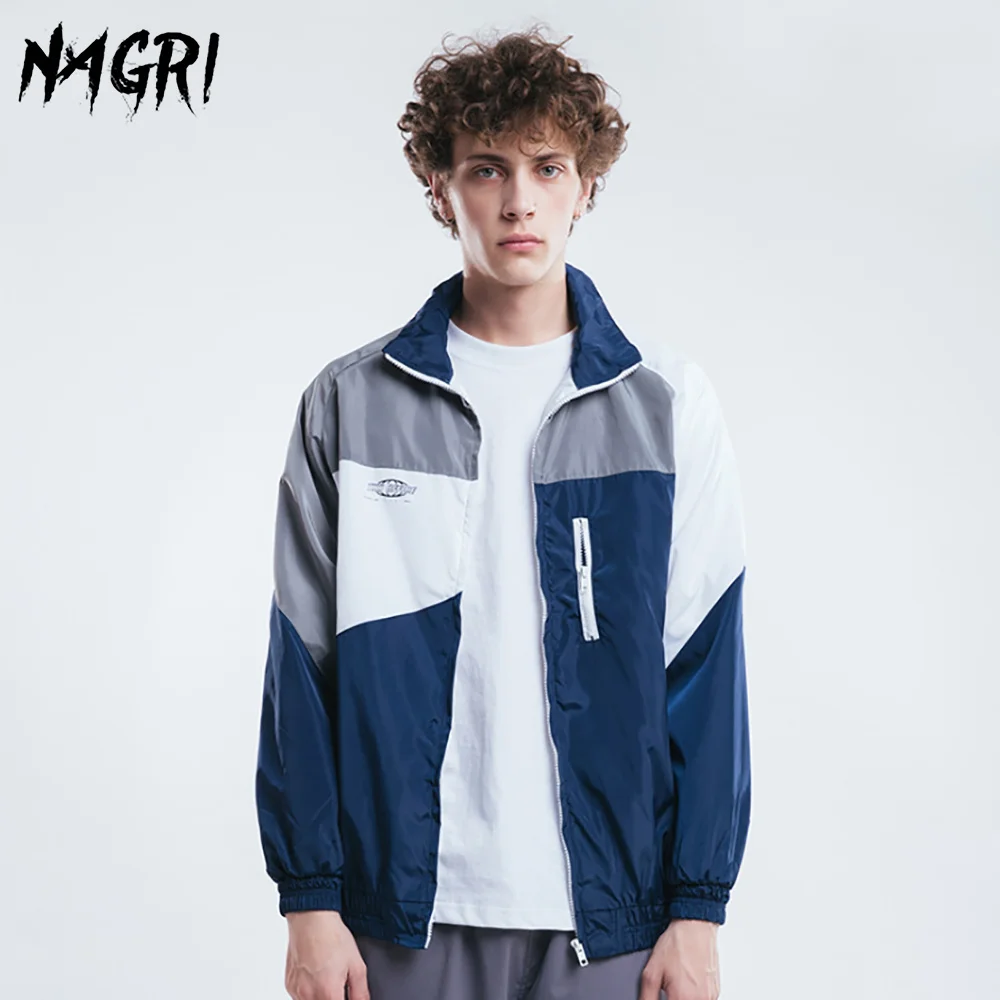 

Windbreaker Mens Fluorescence Spring Autumn Fashion Hip Hop Zipper Casual Jacket Streetwear