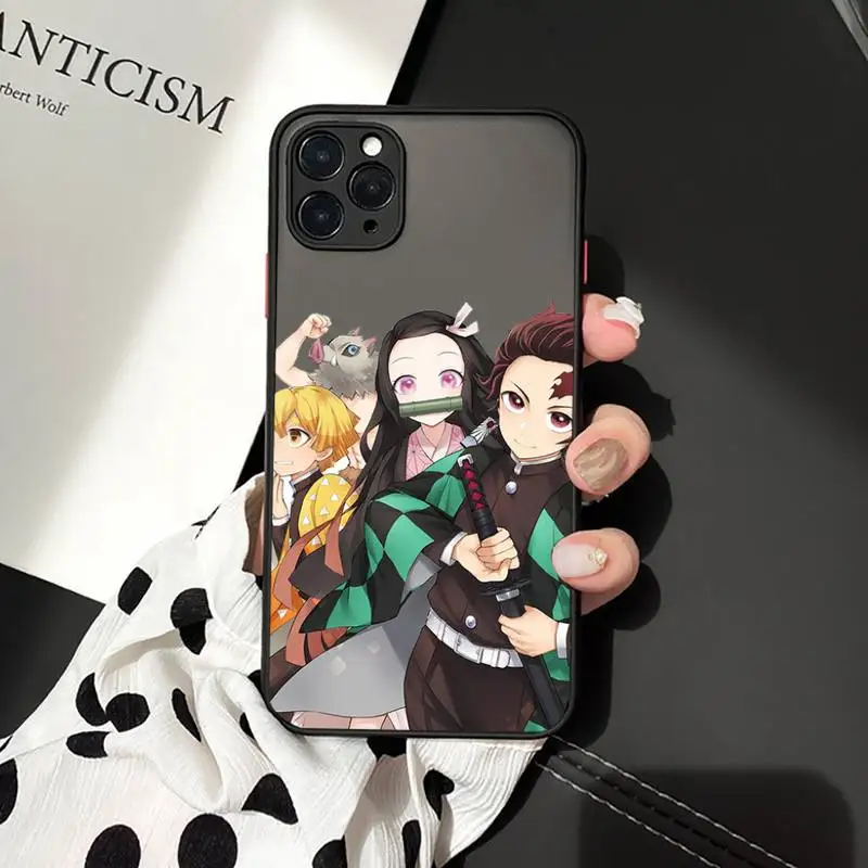 

Demon Slayer Kimetsu no Yaiba Anime Phone Case matte transparent For iphone 7 8 11 12 plus mini x xs xr pro max cover